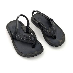 OluKai Ohana Black Sandal Flip Flop 9T 10T